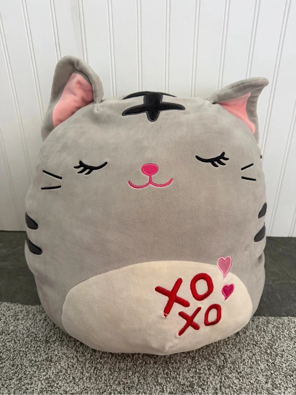 Squishmallows Tally the Grey Tabby Cat XOXO Valentine Edition Tally Grey Tabby